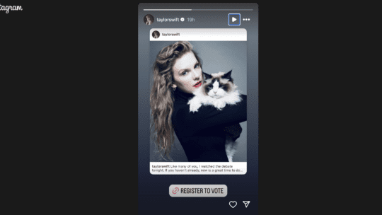 Taylor Swift's 2024 Presidential Endorsement Instagram Story Featuring Her Cat